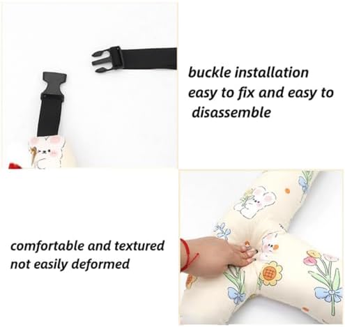Kids Cute Cartoon Travel Pillow with Head Support Pink Rabbit