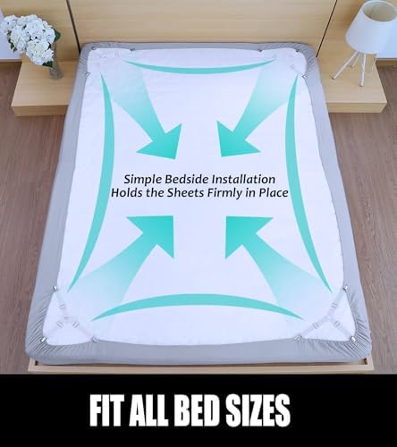 Tuyeabc Bed Sheet Straps 4 Pack White Adjustable