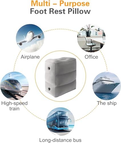 Inflatable Foot Rest Pillow for Travel and Home Use