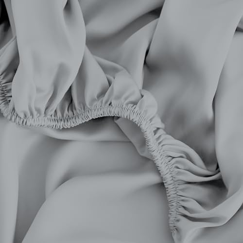 SUPREME ELEGANCE 100 Cotton Fitted Sheet Soft Gray 1