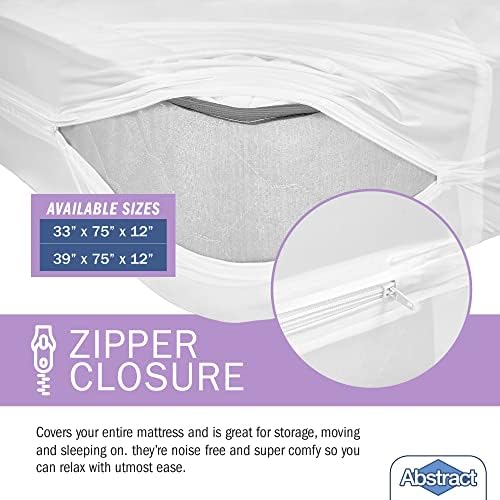 Abstract Vinyl Mattress Protector with Zip Closure - 33x75 Waterproof Cover