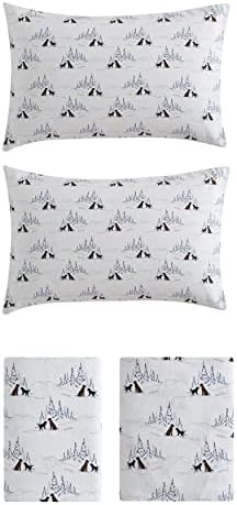 Eddie Bauer Queen Sheet Set - Breathable Cotton Flannel with Deep Pockets