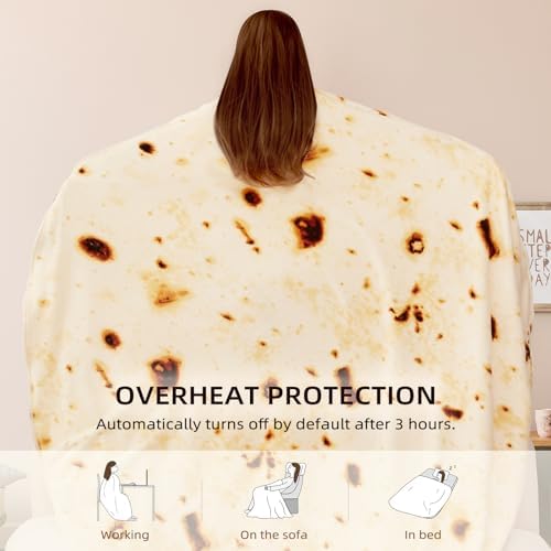 Bwarm Electric Burrito Blanket 6 Levels Auto Shut-Off Machine Washable