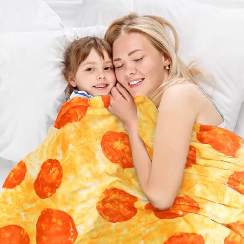 Bnuitland Pizza Funny Flannel Throw Blanket