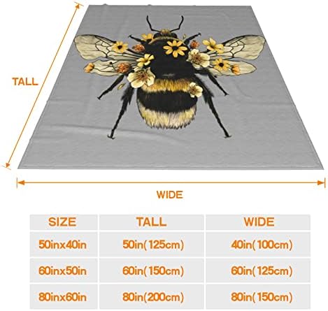 JOOCAR Fluffy Bumblebee Flannel Throw Blanket 1