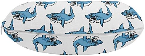 Ambesonne Sea Animals Travel Pillow with Shark Design