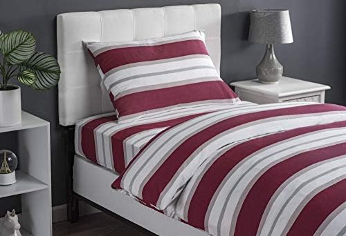 XLNT Twin Size Striped Rose Bedding Set 6 Piece
