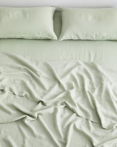Bed Threads Linen Fitted Sheet Queen Sage