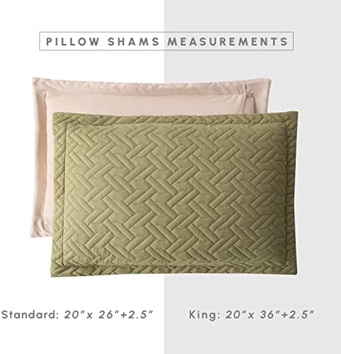 Elegant Comfort Reversible Quilt Set - Sage Cream