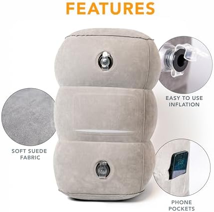 LoftyRest Inflatable Foot Pillow for Travel
