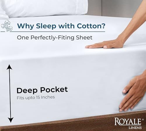 Royale Linens Organic Cotton Fitted Sheet - California King Size