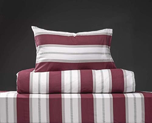 XLNT Twin Size Striped Rose Bedding Set 6 Piece