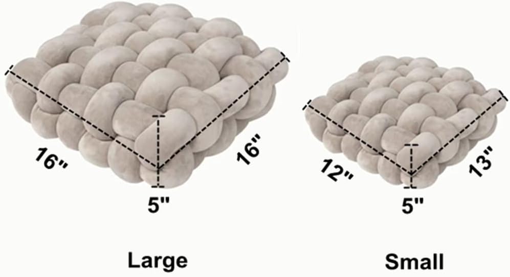 HYOATREA Soft Knot Pillow 12x13 Grey Throw Cushion
