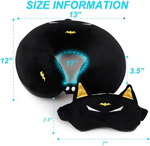 ETOILESEA Superhero Travel Pillow with Eye Mask 1