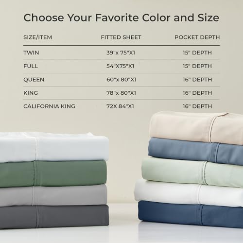 GOKOTTA Bamboo Rayon Fitted Sheet King Size