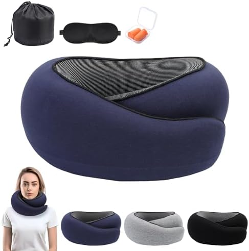 Dazzleimart Travel Pillow Set with 3D Eye Mask 1