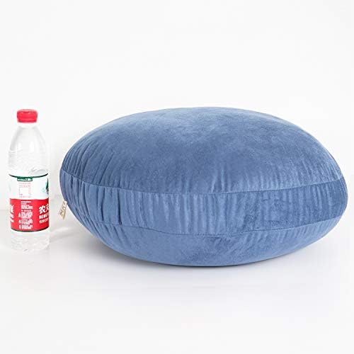 Hodeco Round Throw Pillow 18x18 Navy Blue
