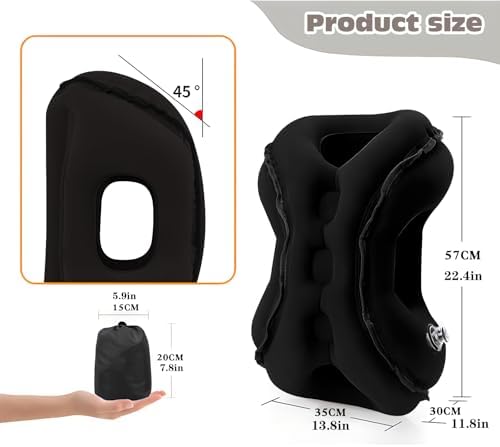 Inflatable Travel Pillow with Eye Mask and Earplugs