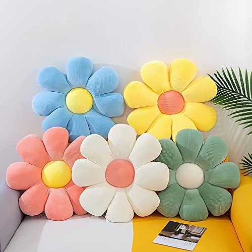 Soft Plush Flower Throw Pillow 20 White Cute Room Decor
