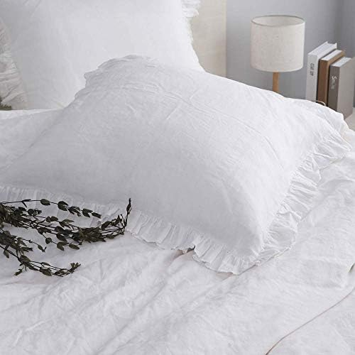 SimpleOpulence Linen Duvet Cover Set with Ruffles
