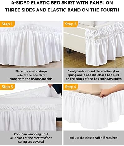 RisQiten Pure Turmeric Cal King Bed Skirt 16 Inch Drop
