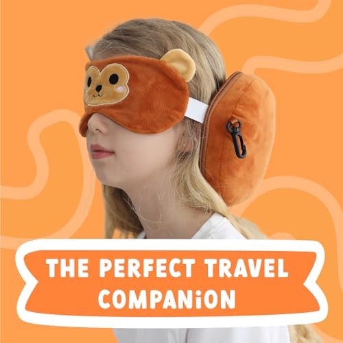 ecoZen Lifestyle Travel Pillow Set for Kids - Monkey Design