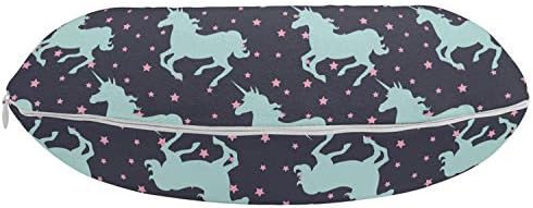 Ambesonne Unicorn Travel Pillow with Twinkle Stars Design