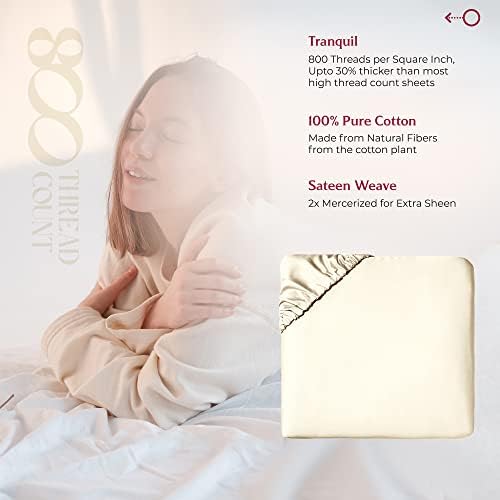 Mayfair Linen King Fitted Sheet Only - 800 Thread Count Ivory