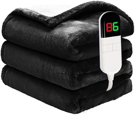 PTQ Heated Throw Blanket 50x60 - 6 Heating Levels Auto Shut Off Machine Washable