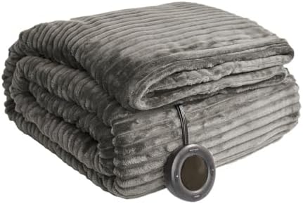 HOMISPRITE Heated Blanket Twin Size 62x84 Grey