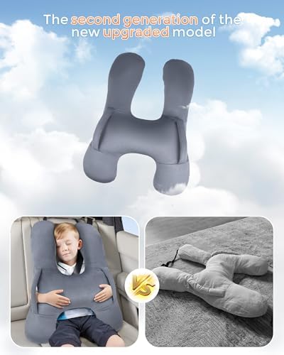 BEBAS H-Shaped Travel Pillow for Kids Adults - Grey