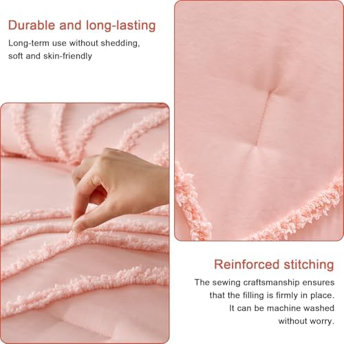 ENJOHOS Pink TwinTwin XL Comforter Set with Rainbow Design 1