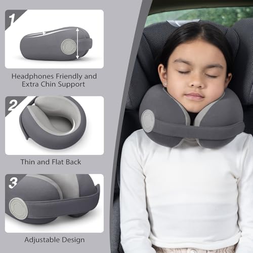 UrnexTour Kids Travel Pillow with Memory Foam and Washable Cover