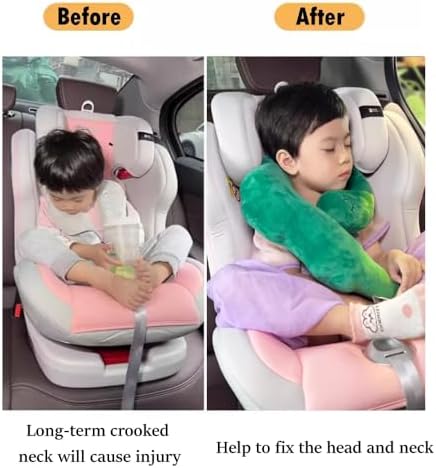 SIQITECHNO Plush Car Travel Pillow with Press to Sound