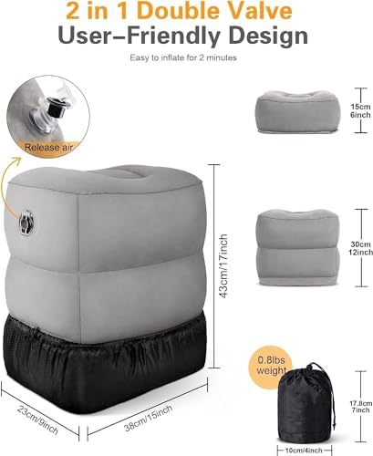 Inflatable Foot Rest Pillow for Travel and Home Use