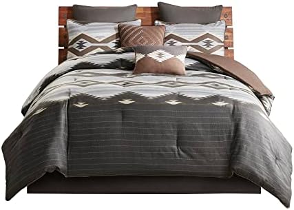 Woolrich Rustic Lodge Comforter Set - All Season Down Alternative GreyBrown