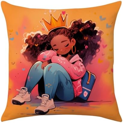 SARA NELL Black Princess Pillowcase 18x18 Inch