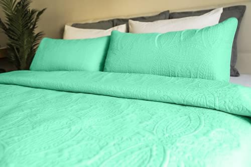 Mezzati Bedspread Set Carnival Aqua - QueenFull 3-Piece