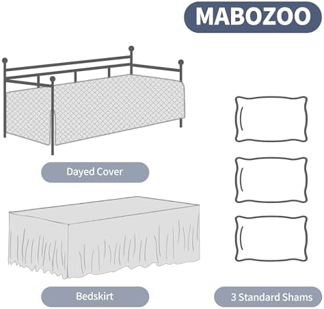 MABOZOO Daybed Cover Set with Bedskirt for Twin Bed 5 Piece