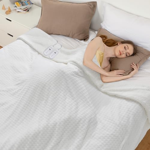 CAROMIO Queen Electric Blanket with Dual Control