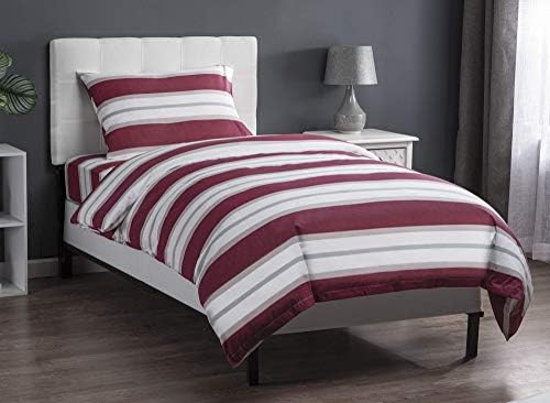 XLNT Twin Size Striped Rose Bedding Set 6 Piece
