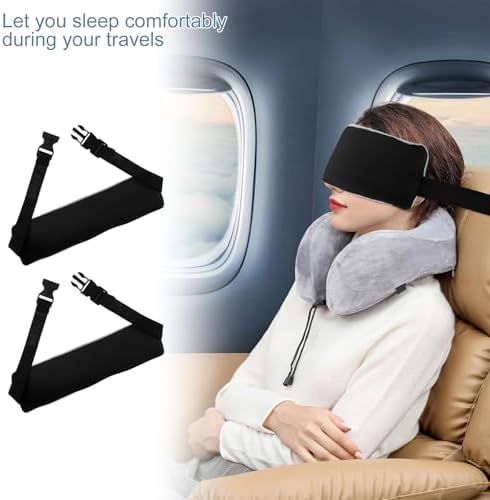2PCS Travel Pillow Alternative with Adjustable Strap for Neck Support