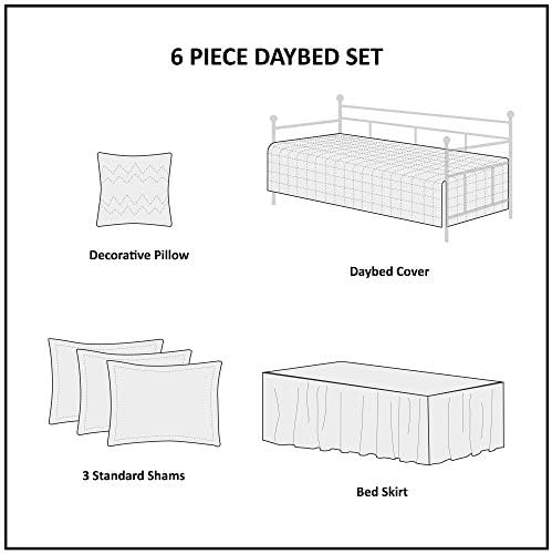 Madison Park Daybed Cover Set 75x39 Medallion Blue 6 Piece