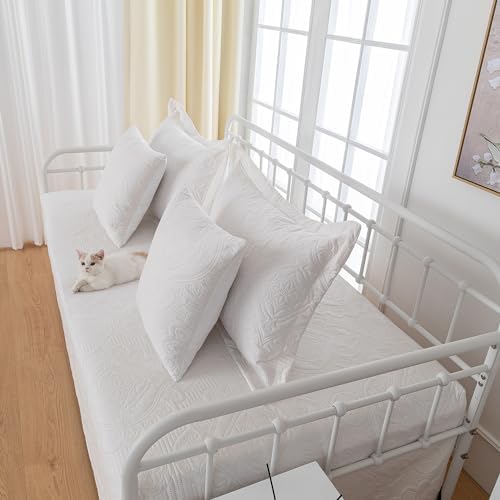 Feyocn 5-Piece Daybed Bedding Set - White Geometric Print