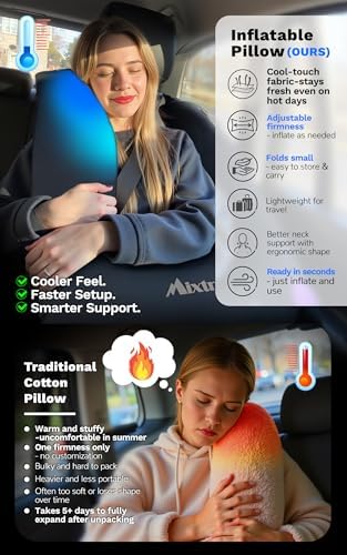 Mixtrend Travel Pillow Inflatable for Kids Adults Neck Head Support