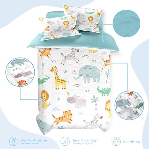 SANDJEST Animal Duvet Cover Set for Kids Full Size