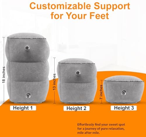 Skyrest Inflatable Foot Rest Pillow - Adjustable Leg Support for Travel