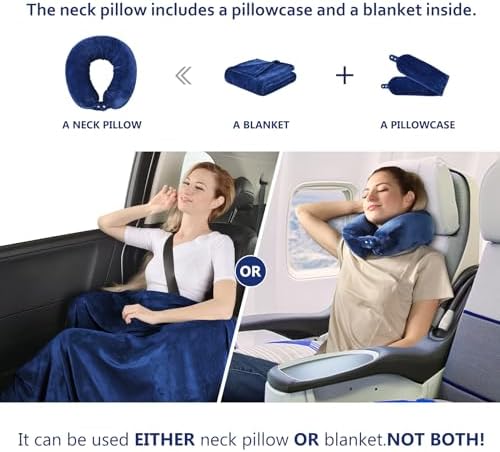 Yaning Multifunctional Travel Blanket with Neck Pillow Case