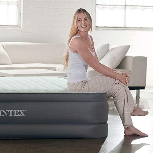 Intex 64901ED Twin Elevated Air Mattress with Built-in Pump