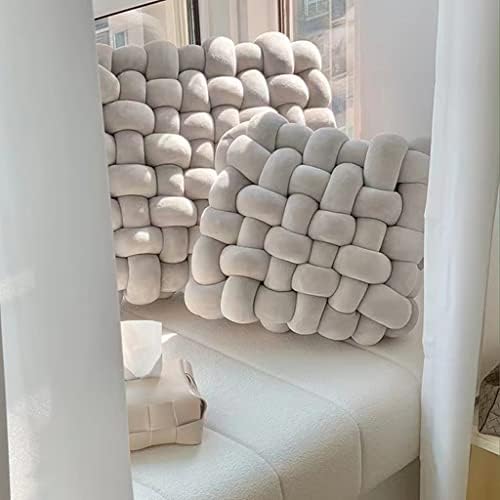 HYOATREA Soft Knot Pillow 12x13 Grey Throw Cushion